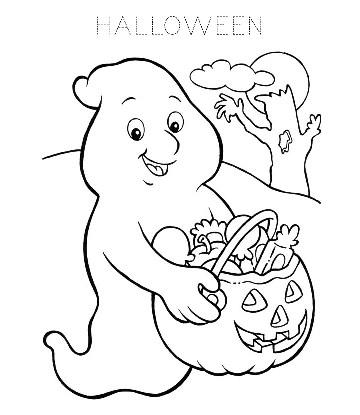 Halloween Pumpkin Coloring 01 for kids