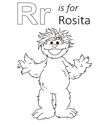 Sesame Street - R is for Rosita coloring page for kids