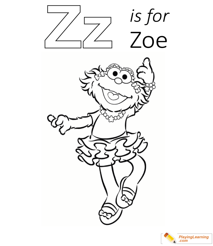 Z Is For Zoe Coloring Page 